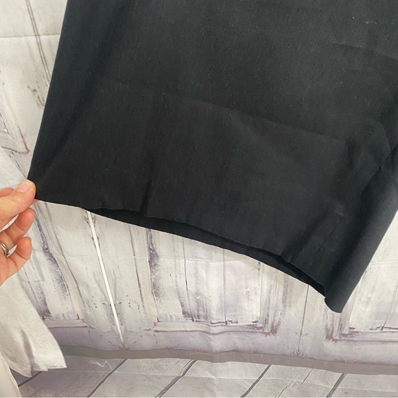 NEW Calvin Klein Pants 3X Black Linen Blend Wide Leg Crop Pull On Elastic Waist - Picture 7 of 12